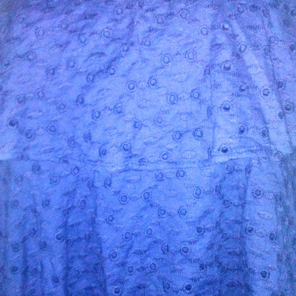 Sleeveless Blue 4 Tiered Eyelet Top XL - Picture 6 of 7
